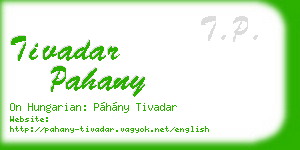 tivadar pahany business card